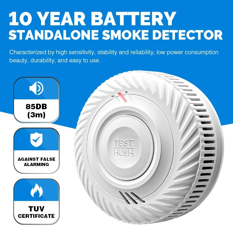 Smoke Detector Interconnected - 1 szt. Czujka dymu ostrzeżenie, wykrywanie