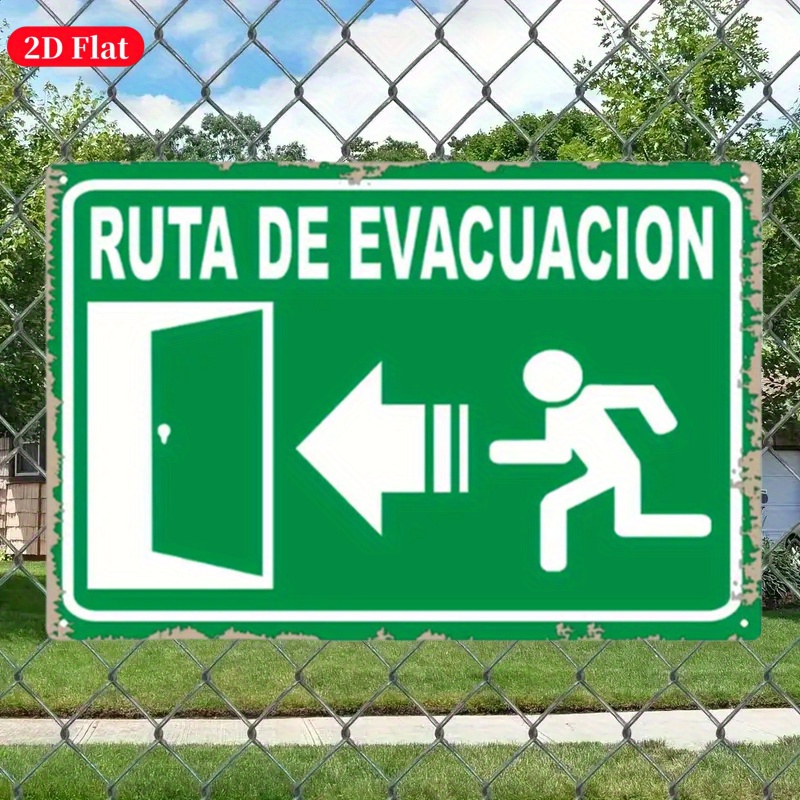 Emergency Exit Sign - (Obraz z blachy 2D) Metalowy znak