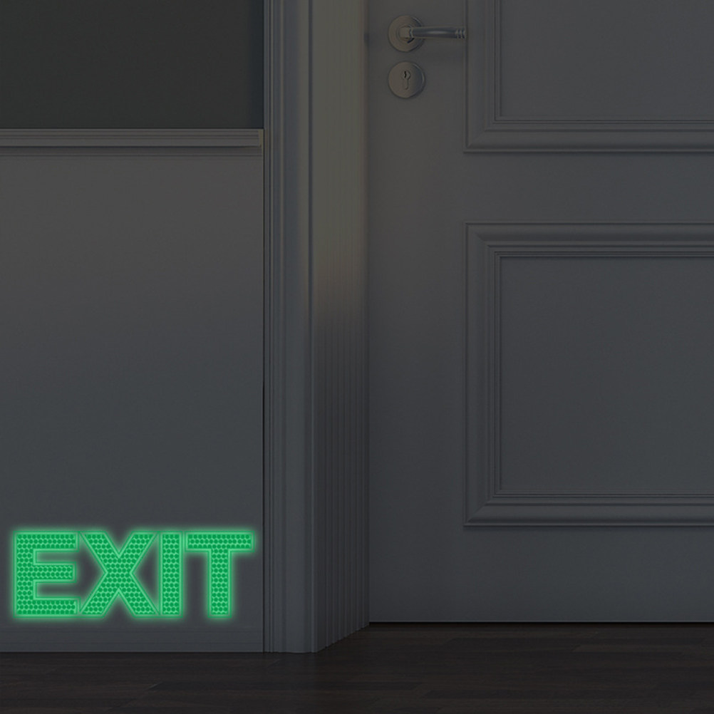 Emergency Exit Sign - Naklejka bezpieczeństwa na ścianę wyjścia, świecąca
